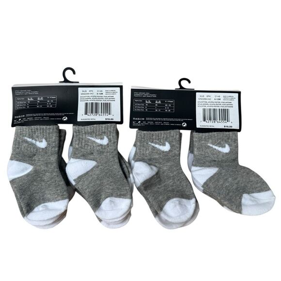 Nike baby 12 Pairs Lightweight Ankle Socks Size 6-12 months NWT - Picture 2 of 5